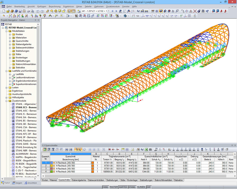 Crossrail Station in Canary Wharf London | Realisiert mit RSTAB von WIEHAG GmbH, Altheim, Österreich | www.wiehag.com