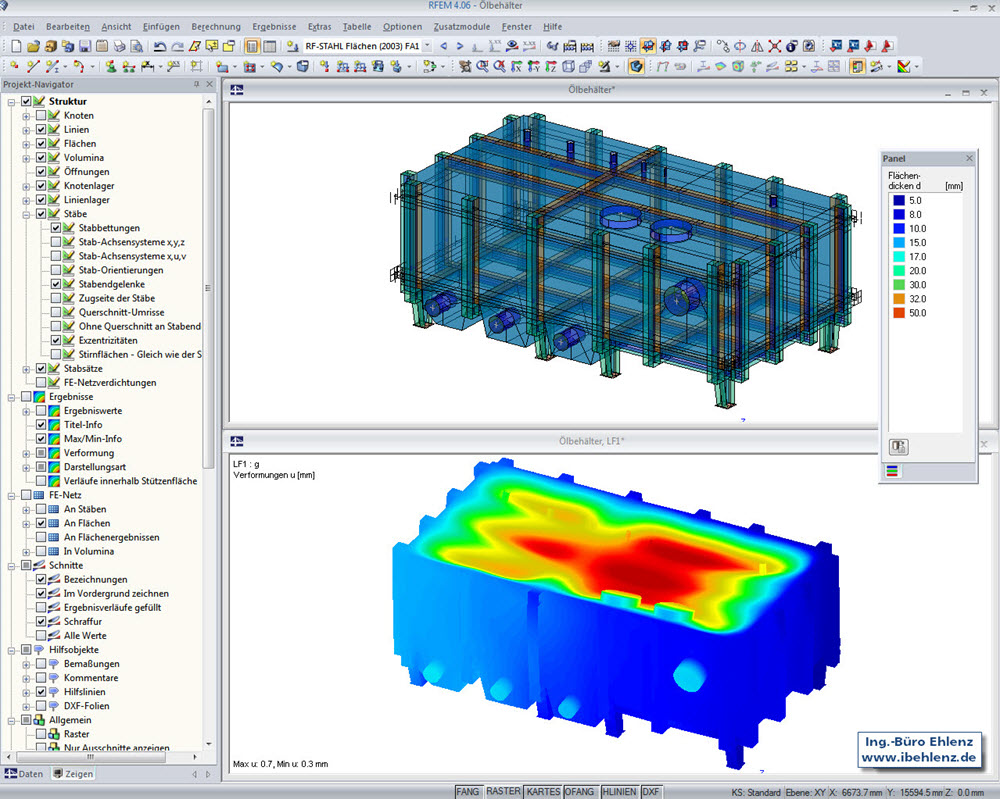 Ölbehälter | Realisiert mit RFEM vom Ingenieurbüro Ehlenz, Beckingen | www.ibehlenz.de