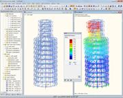 Gerüstkonstruktion zur Sanierung des Kirchturms in Kerpen | Realisiert mit RFEM von IB Klimpel, Bochum | www.ib-klimpel.de