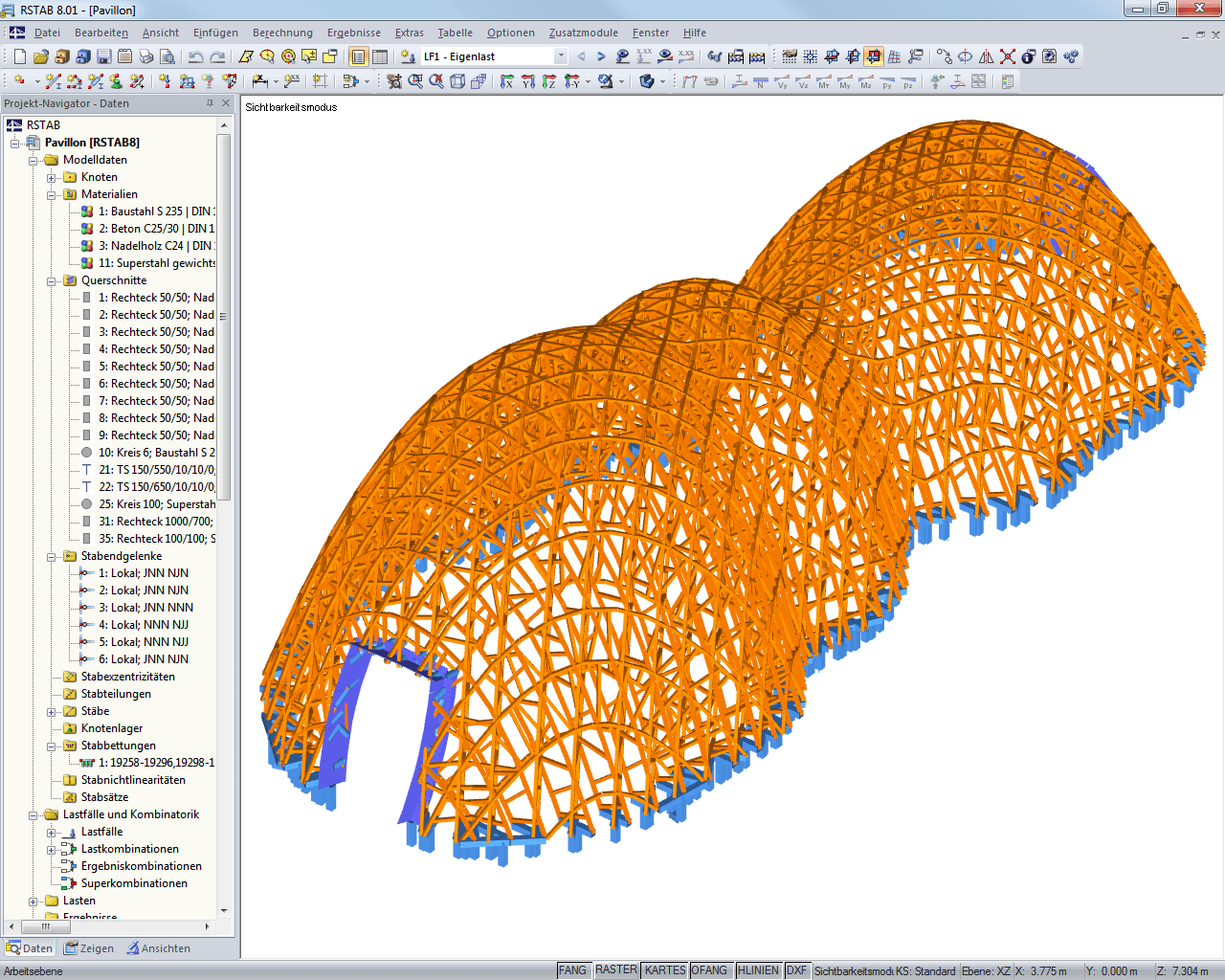Konstruktion des Buga-Pavillons aus 6.000 Holzstäben ((C) www.fh-koblenz.de)