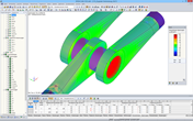 Stahlspannungsanalyse einer Zugstabverbindung in RFEM