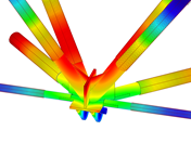 Stahlspannungsanalyse eines Fachwerkknotens in RFEM