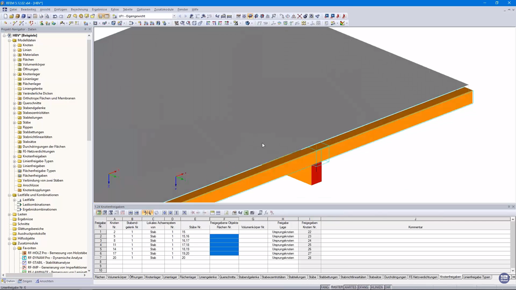Modellierung und Bemessung einer Holz-Beton-Verbunddecke in RFEM