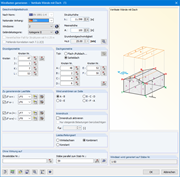 Windlast auf vertikale Wände mit Dach