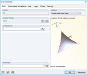 Zerlegung einer Membranfläche mit Hilfe des Linientyps "Schnitt mittels zwei Linien"