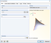 Zerlegung einer Membranfläche mit Hilfe des Linientyps "Schnitt mittels zwei Linien"