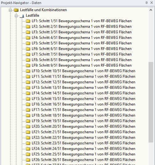 Generierte Lastfälle in RFEM