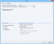 Detaileinstellungen für die Berechnung