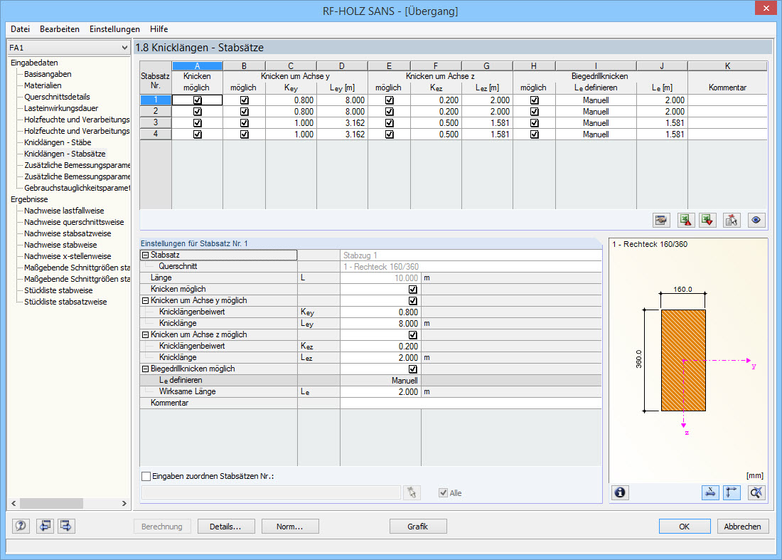 Maske 1.8 Knicklängen - Stabsätze