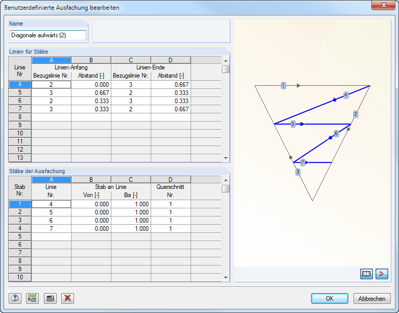 Benutzerdefinierte Ausfachung bearbeiten