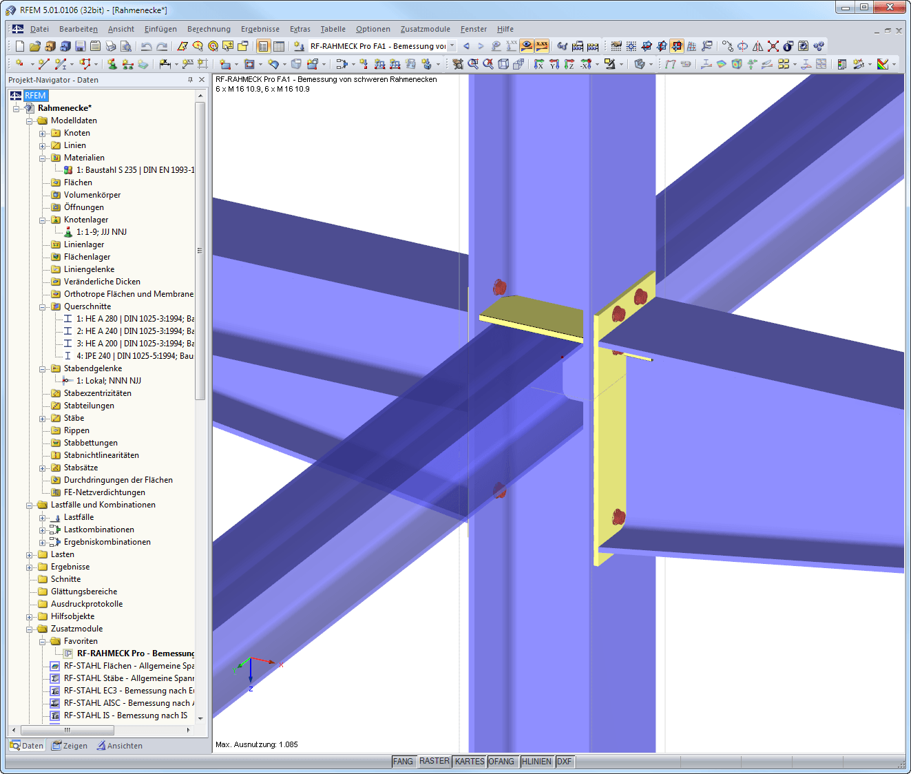 Anschluss im RFEM-Modell