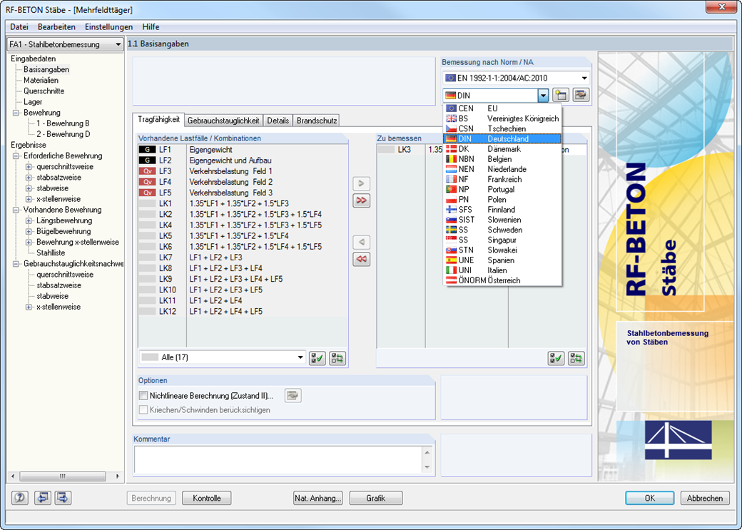 RF-BETON Stäbe - 1.1 Basisangaben