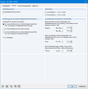 Detaileinstellungen zur Bemessung