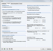 Detaileinstellungen zur Bemessung