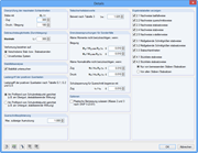 Detaileinstellungen zur Bemessung
