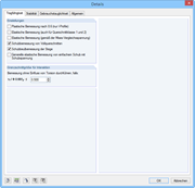 Detaileinstellungen Tragfähigkeit