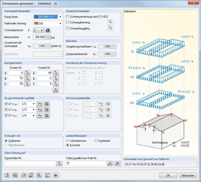 Schneelastgenerierung nach EN 1991-1-3