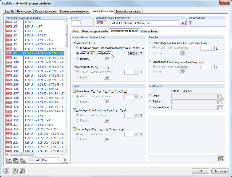 Zuordnung der Bemessungssituationen zu den Kombinationsregeln