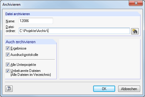 Archivierung von Projekten