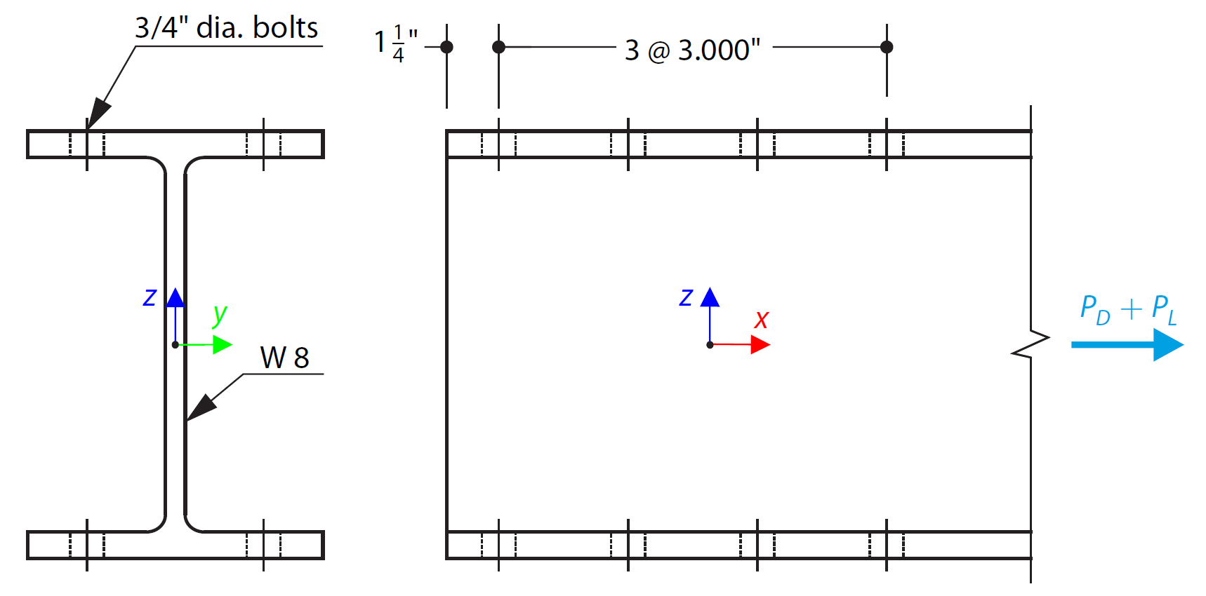 AISC D.1 - W-förmiger Zugstab