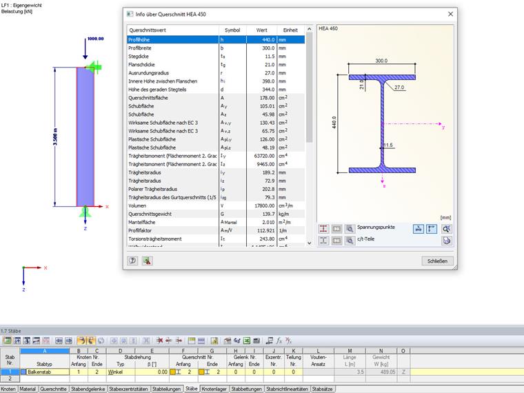 Trägerprofil HEA 450, S235