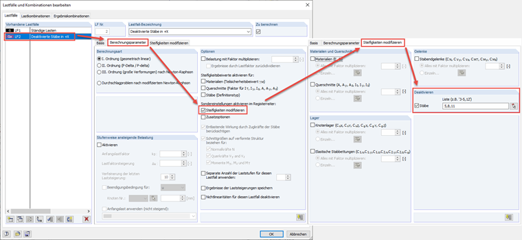 Option 'Deaktivierung' in RSTAB