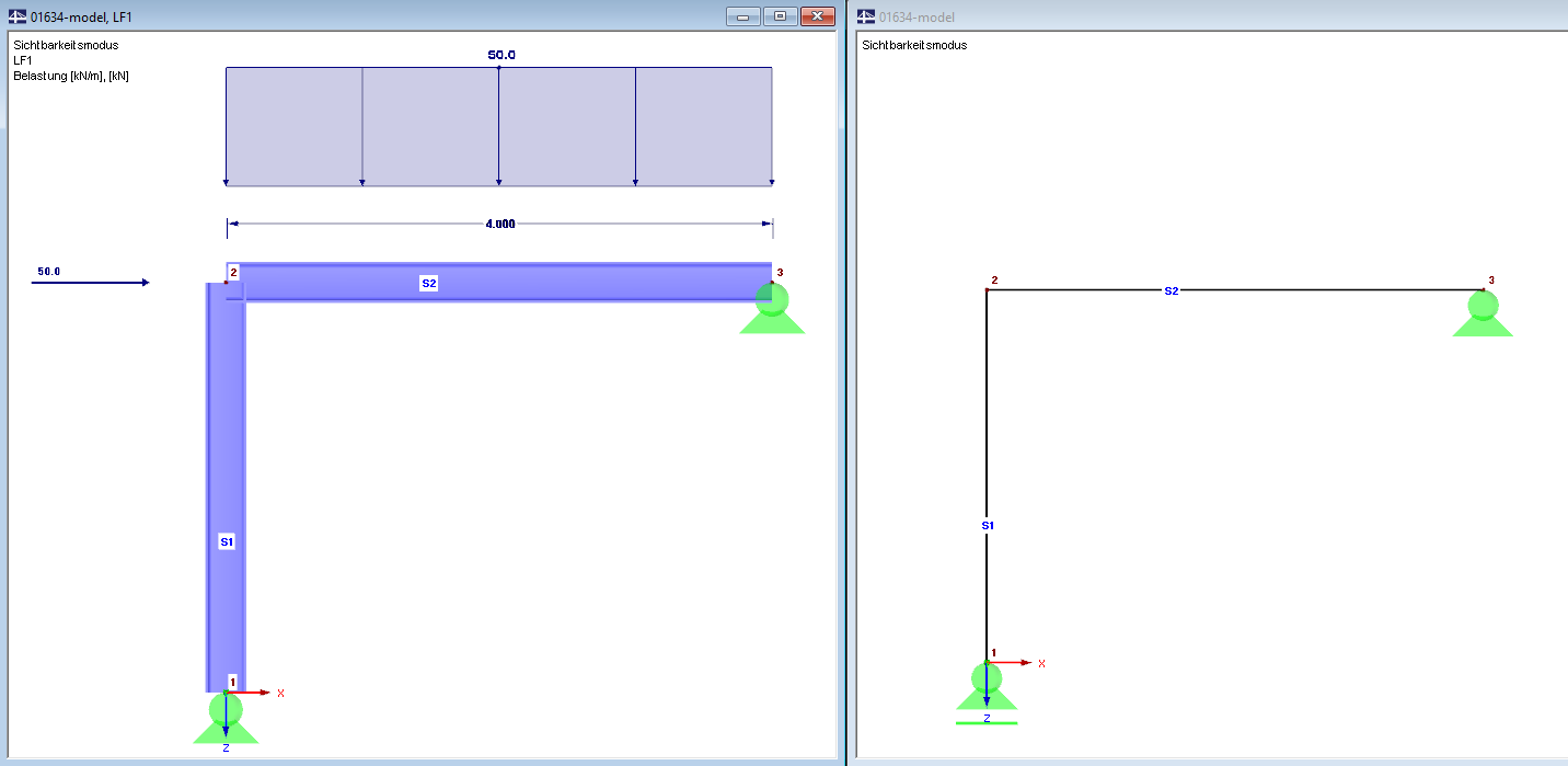 Modell 1 ohne Stabexzentrizitäten