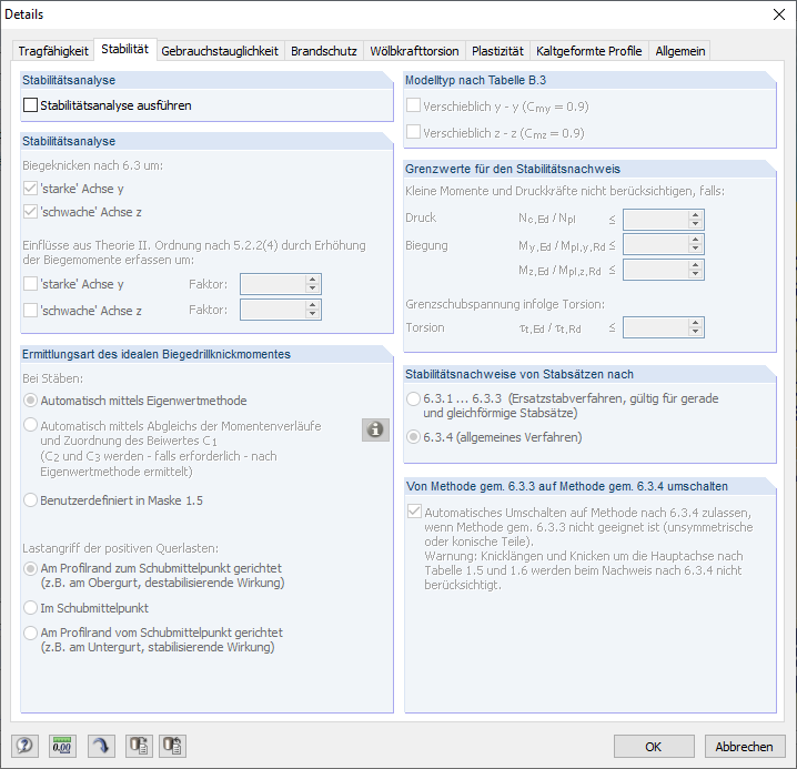 Details, Register Stabilität