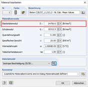 Tangentenmodul im Ursprung als Elastizitätsmodul vorgeben