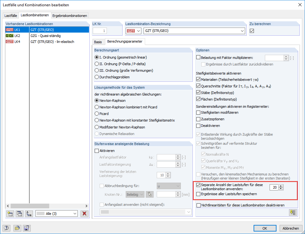 Lokale Steuerung der Laststufen