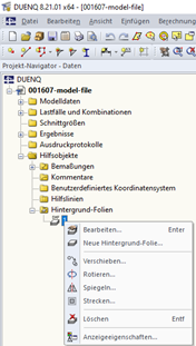 Projekt-Navigator - Daten, Hintergrund-Folie