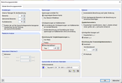 Einstellung der Berechnungsparameter