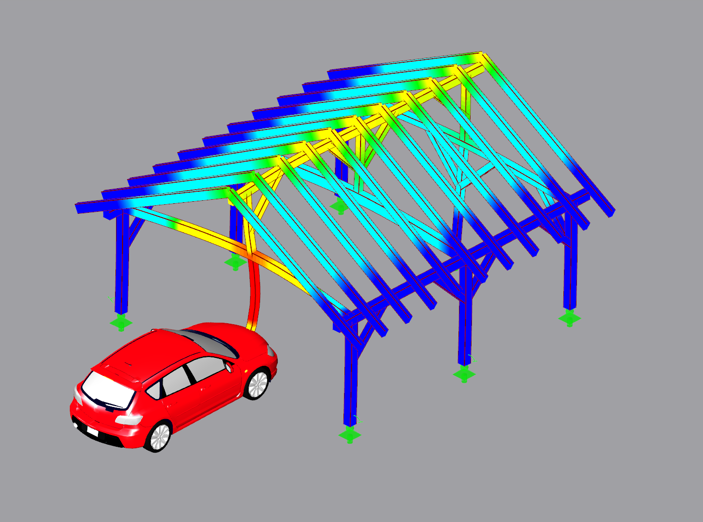 Anprall eines Pkws an einen Carport