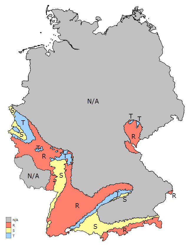 Schematische Darstellung der geologischen Untergrundklassen