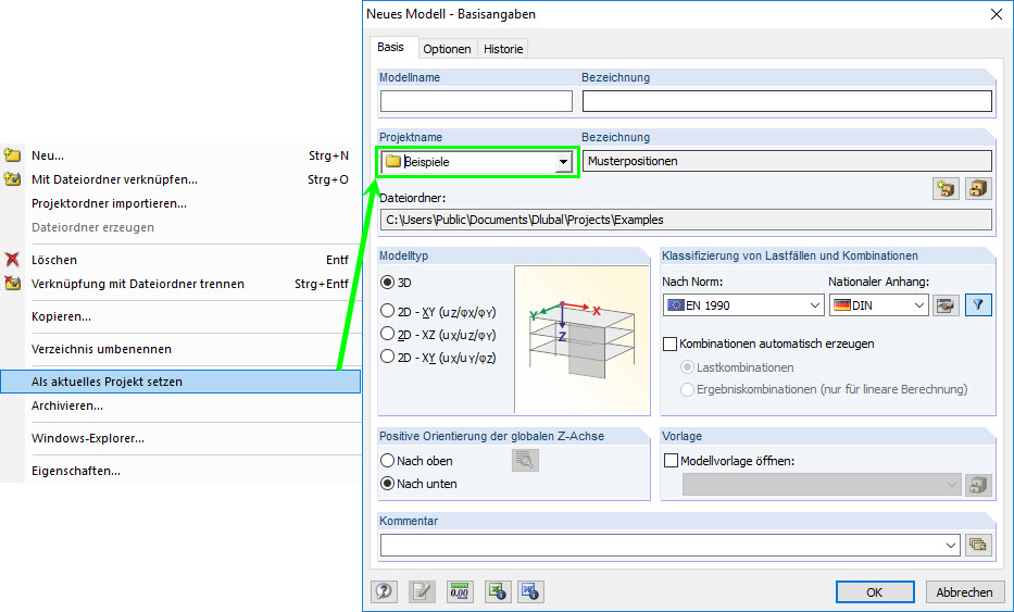 Als aktuelles Projekt setzen
