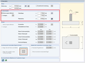 Voreingestellte Abmessungen der Fundamentplatten