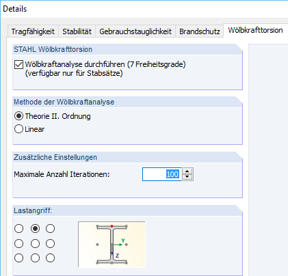 Aktivierung Wölbkrafttorsion