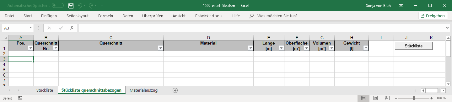 Stückliste erzeugen