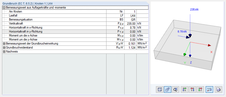 Maßgebliche Auflagerkräfte der LK4