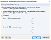 Einstellung: Bewehrungsrichtung mit der Hauptzugkraft im betrachteten Element