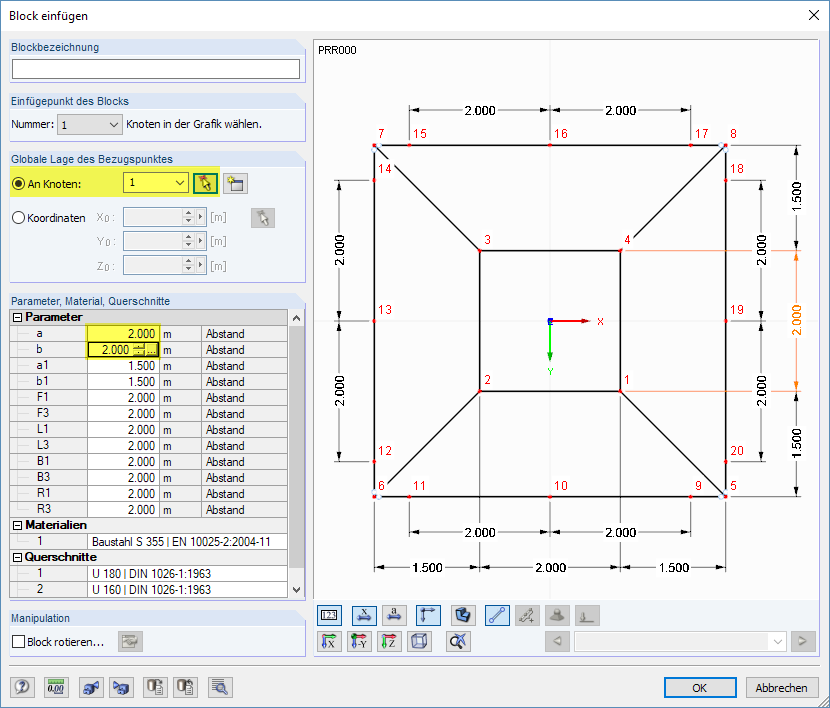 Parameter des Blocks PRR000 festlegen
