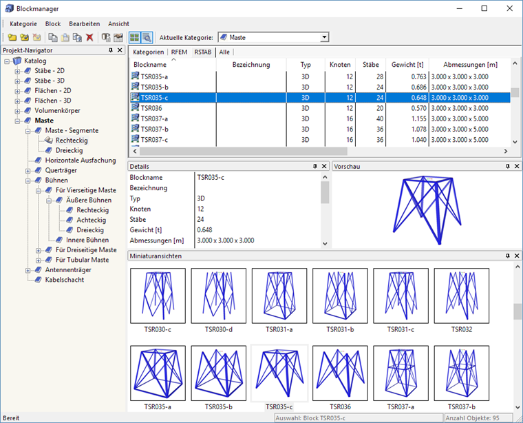 Block TSR035c auswählen