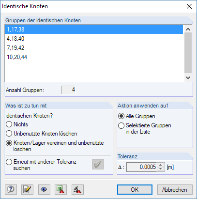 Identische Knoten bereinigen