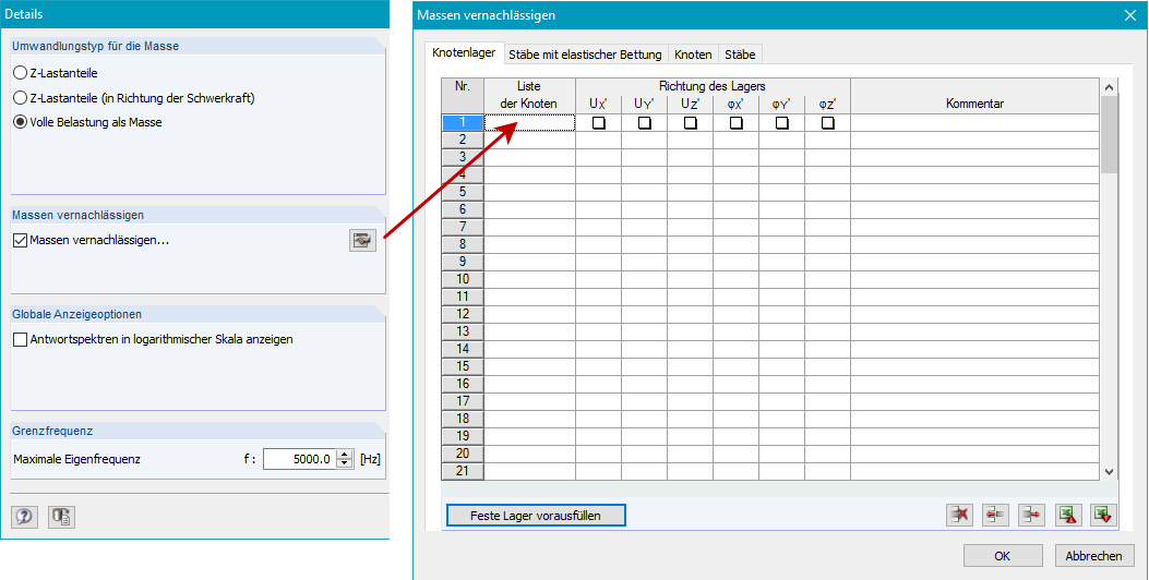 Detaileinstellung in DYNAM Pro