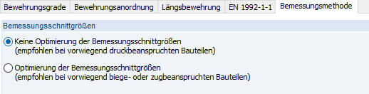 Bemessungsmethode in RF-BETON Flächen