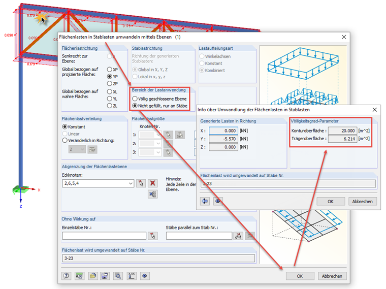 Anzeige der Parameter zur Bestimmung der Völligkeit in RFEM/RSTAB