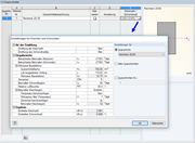 BETON Maske '1.3 Querschnitte' mit Einstellungen für Kriechen und Schwinden