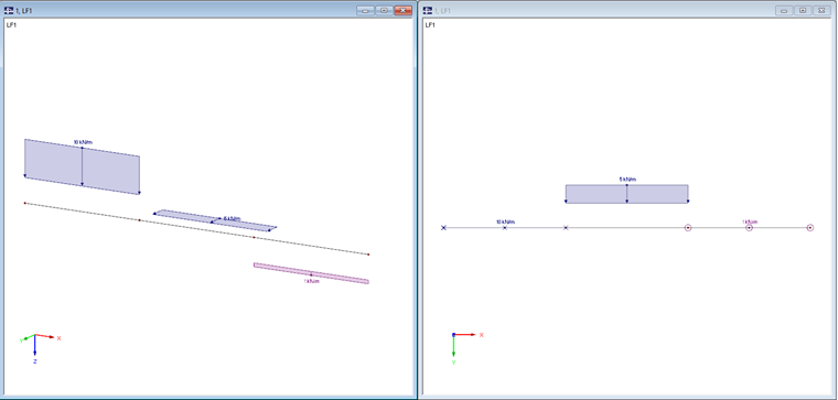 Unterschiedliche Darstellung einer linienförmigen Last