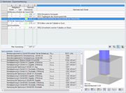 Maske "3.1 Nachweise - Zusammenfassung" mit Details zum Nachweis der Stütze im Köcher