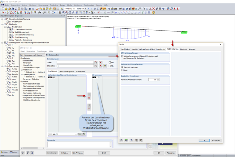 3 - Zusatzmodul RF-/STAHL EC3 mit Erweiterung RF-/STAHL Wölbkrafttorsion